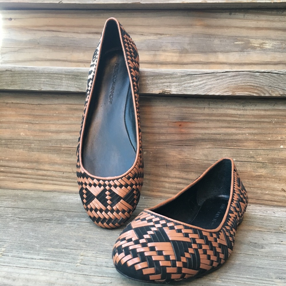 Rebecca Minkoff uma flat round toe black brown 7.5